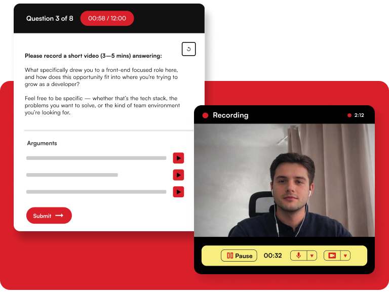 Video feature interview question screenshot