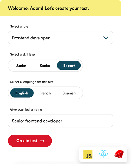 Start a test with CoderPad